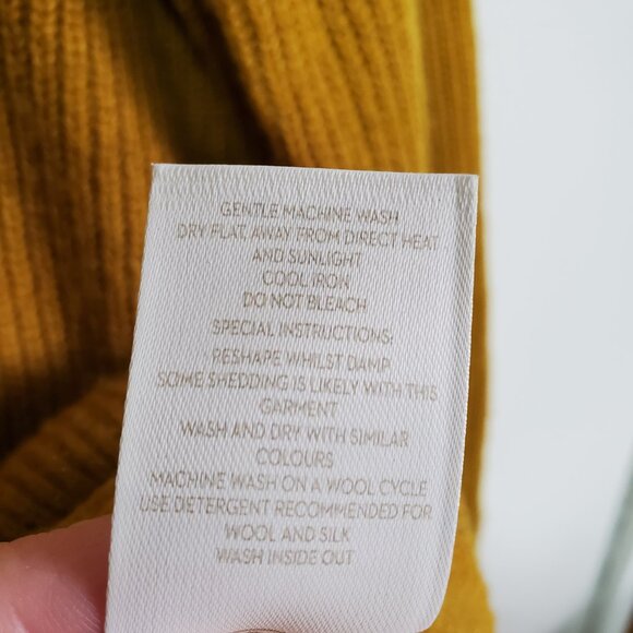 BODEN Kelsey Emma Fair Isle V-Neck Sweater Alpaca Wool Knit Mustard Women's 4 - Picture 11 of 12